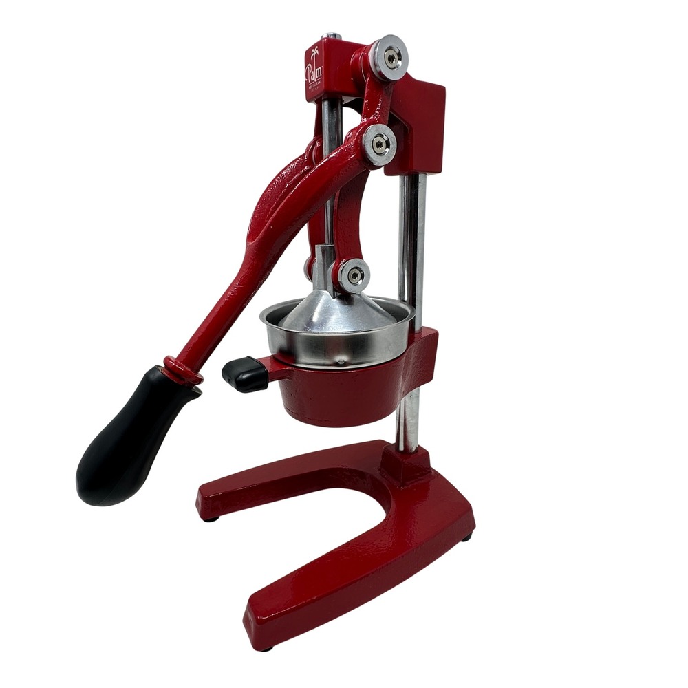 VTG Palm Restaurant Red Cast Iron Manual Citrus Juicer Professional Lever Press